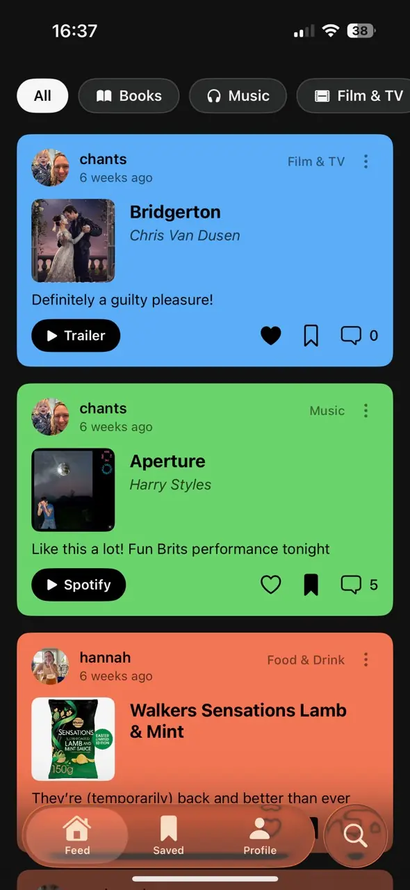 Feed wireframe