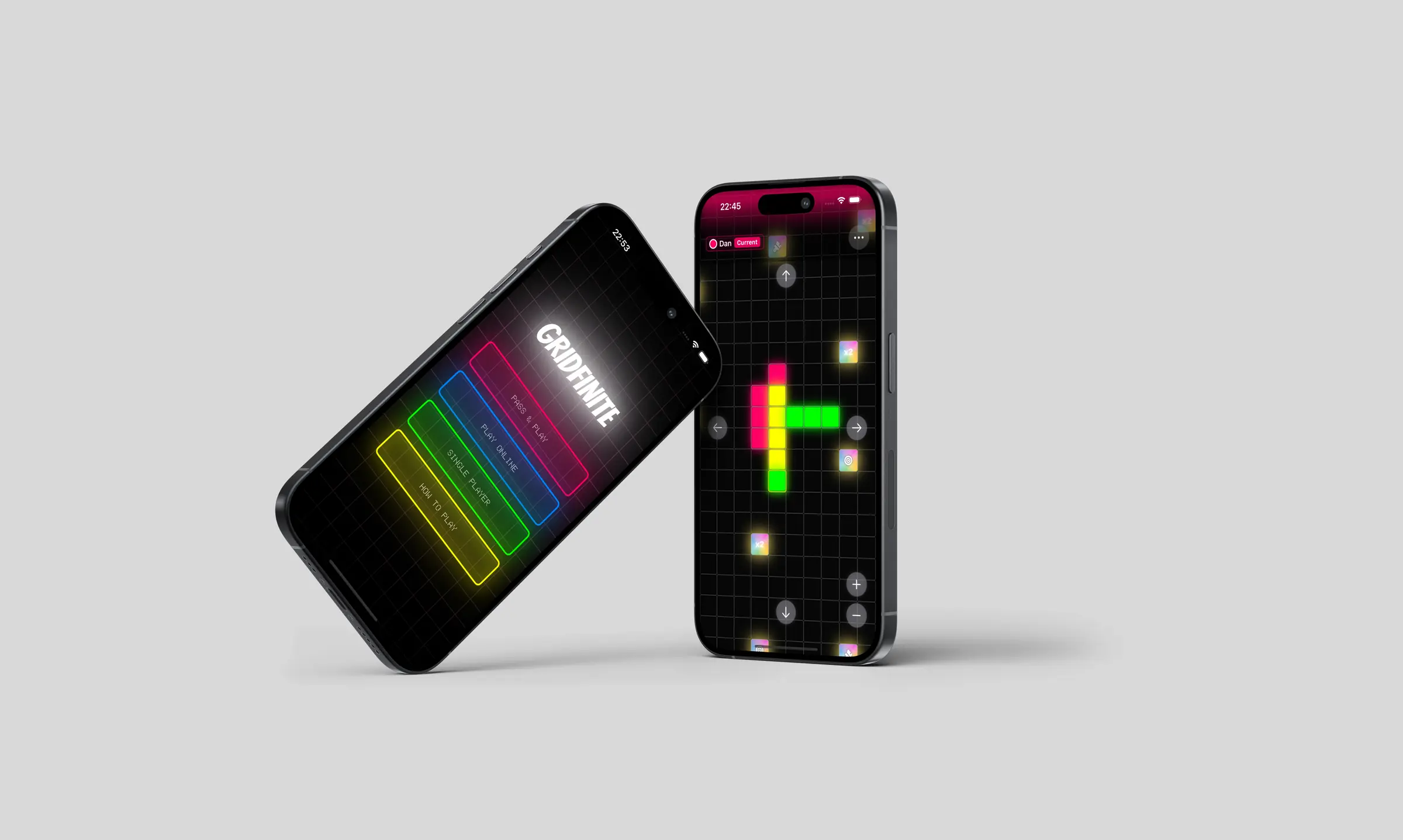 Gridfinite pass and play iOS game