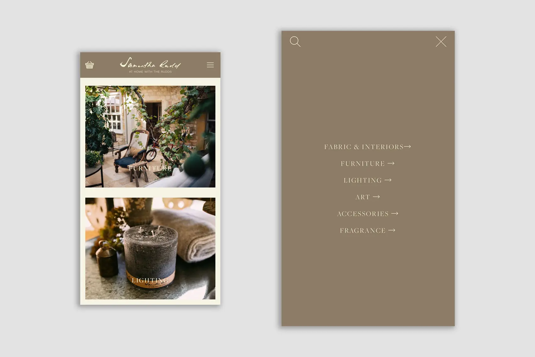 At Home With The Rudds mobile site and menu