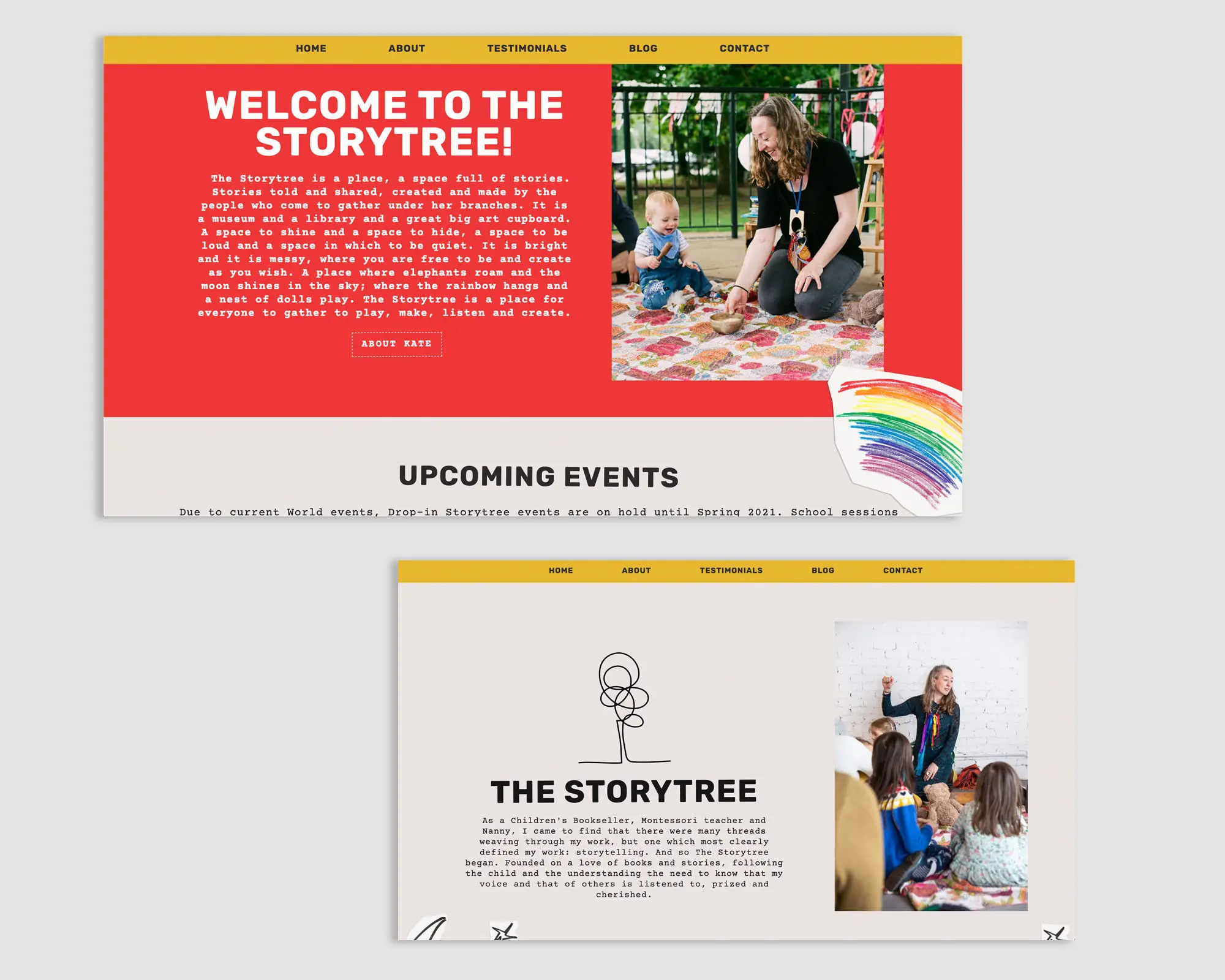 Kate&rsquo;s Storytree website pages